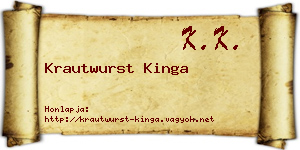Krautwurst Kinga névjegykártya